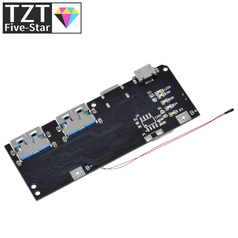 Внешний аккумулятор QC4.0 QC3.0 с двумя USB-порсветодиодный 5 В 22 А 18650 Вт | Электронные