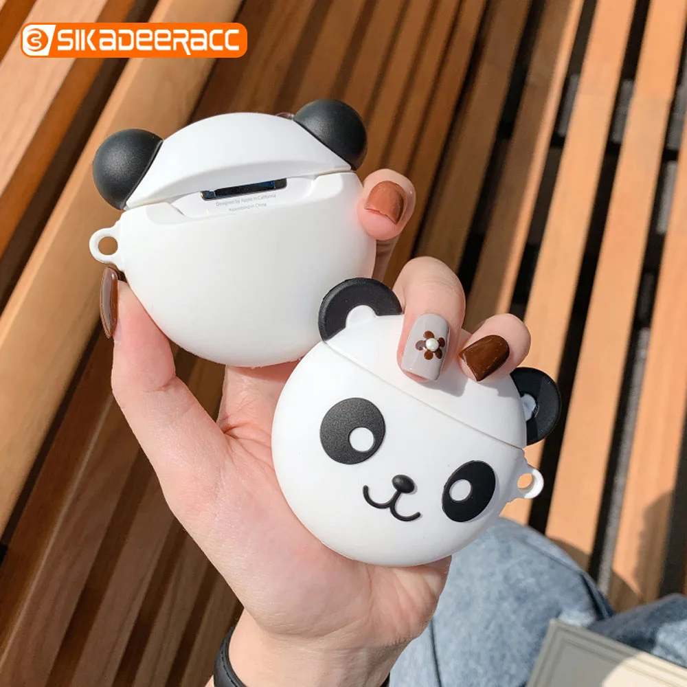 Чехлы с 3D пандой для Airpods 1 2 милое мультяшное Силиконовое полное покрытие защита