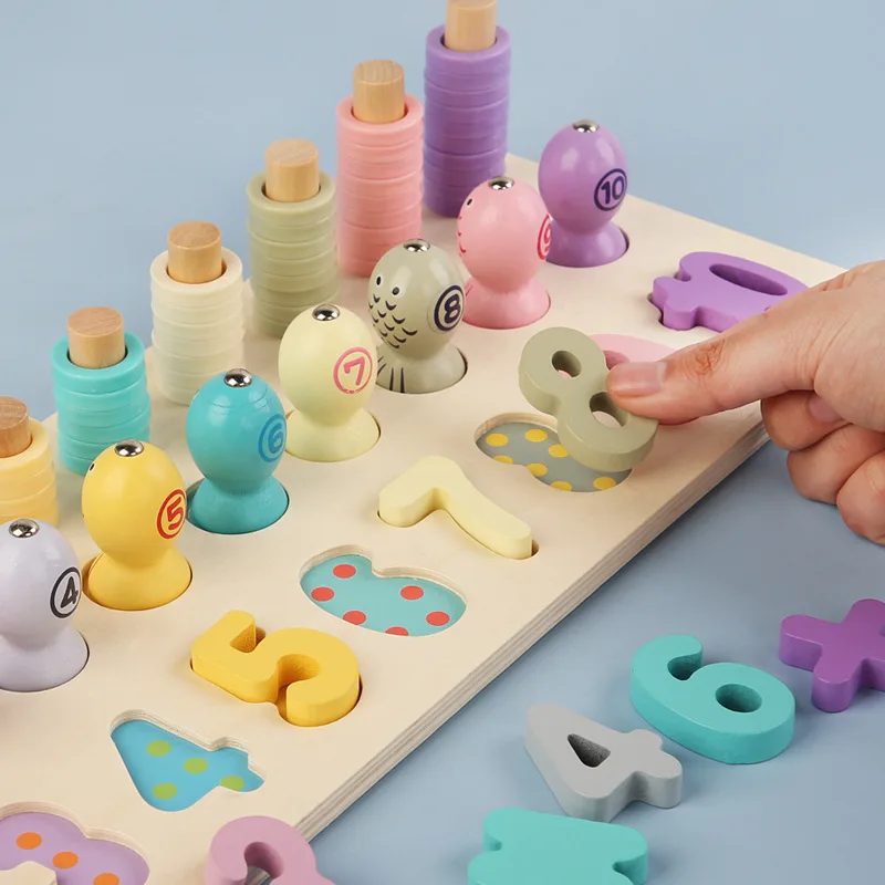 Дети Монтессори Математические Игрушки для малышей образовательная деревянная