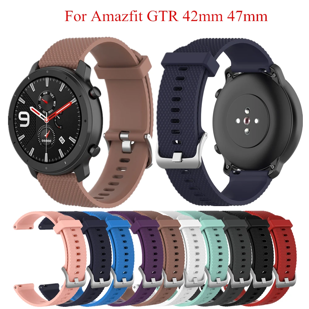 

20mm 22mm Silicone Watchband for Huami Amazfit GTR 42mm 47mm GTS Bip 3D Textured Wrist Strap for Samsung Gear S3 S2 Sport Watch