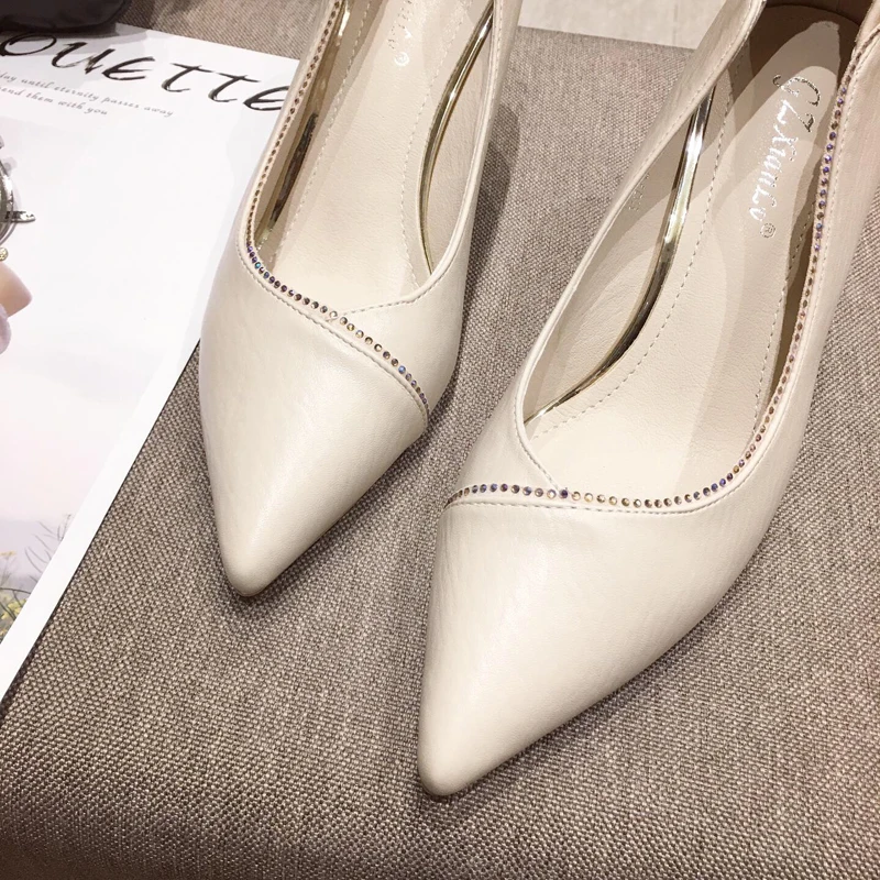 2019 г. женские туфли-лодочки на высоком каблуке 7 см кожаные необычные офисные