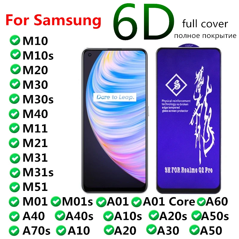 

rinbo Tempered Glass For Samsung Galaxy M10 M10s M20 M30 M30s M40 M11 M21 M31 M51 M31s M01 M01s M52 M32 M42 5G Screen Protector