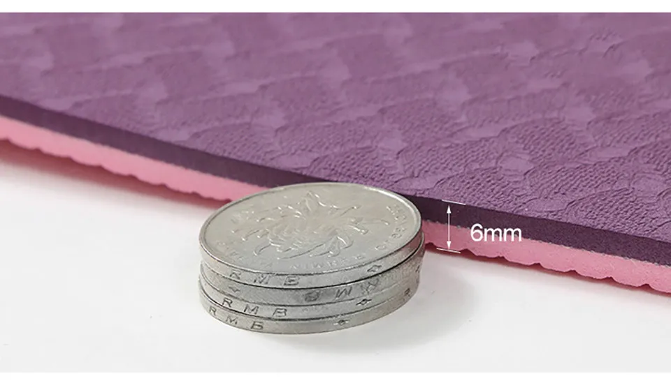 FX высококачественный нескользящий коврик для йоги 6 мм TPE и спорта фитнеса