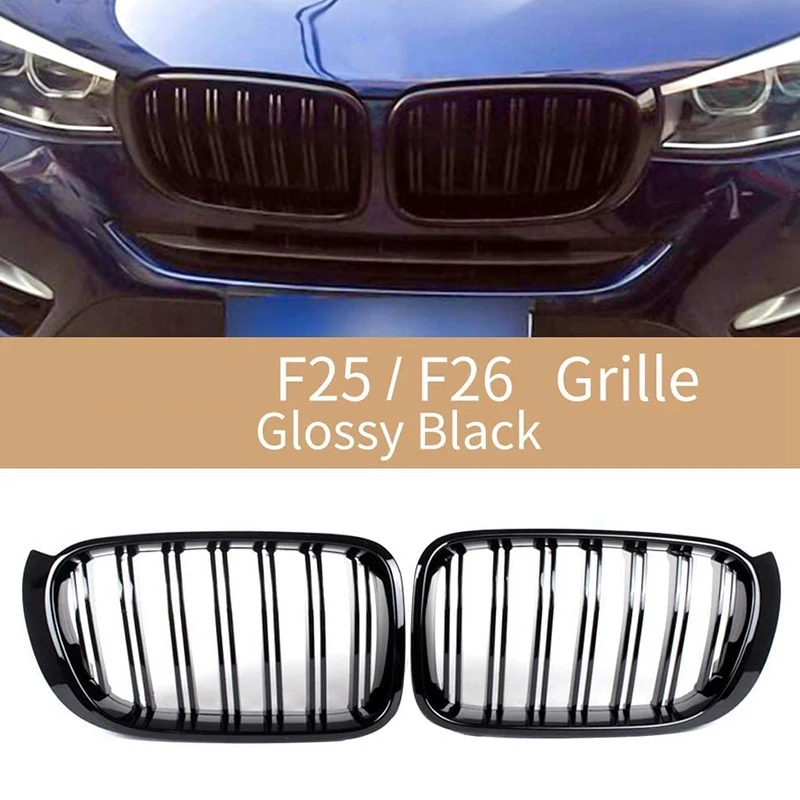 

Front Kidney Grille Double Slat Sport Grill For-BMW X3 F25 X4 F26 2014-