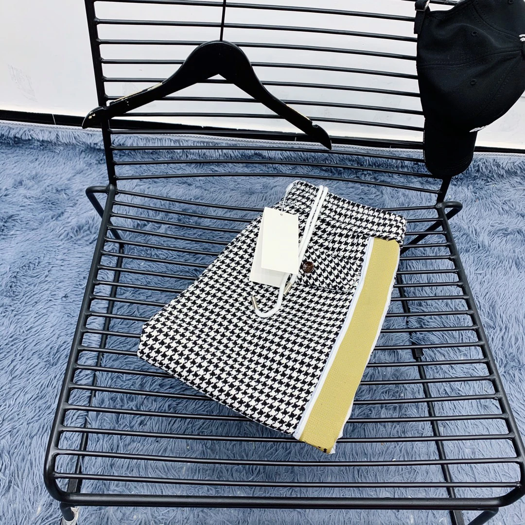 

2021 New Men's Pants Houndstooth Side Webbing Reflective Couple Trousers Woven Fabric