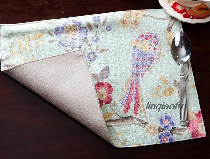 

American western food mat luxury luxury coaster cotton and linen European pastoral table mat Table runner