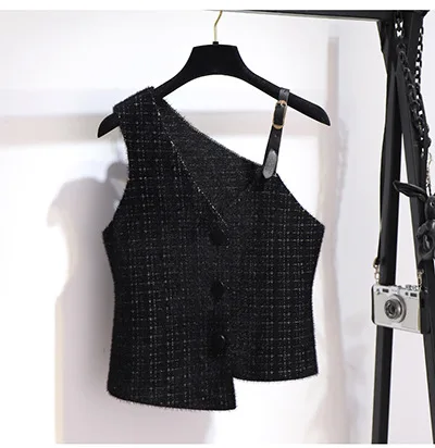 

Autumn and winter stitching net yarn sweater dress mid-length knitted bottoming skirt vest long skirt two-piece suit dress