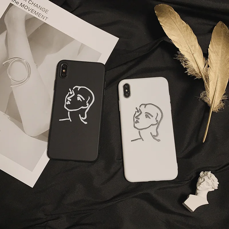 Чехол для телефона в стиле ретро с абстрактной картиной девушек iPhone 11 Pro Max XR Xs X 7