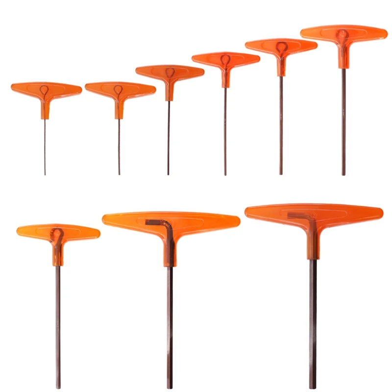 

Lengthened T-shaped Allen Wrench 1.5-10mm Flat Head Hex Driver Set with Comfort Grip Practical Manual Repair Tool Kit