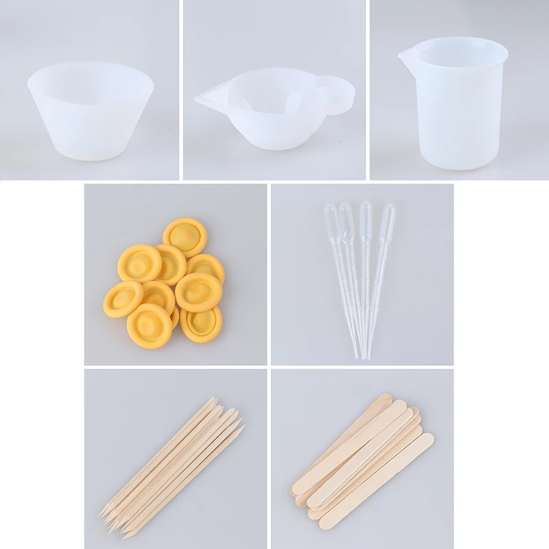 

1Set Silicone Resin Measuring Mixing Cup Stirrers DIY Jewelry Resin Glue Tool