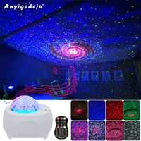led star galaxy starry sky projector night light built in bluetooth speaker for bedroom decoration child kids birthday present