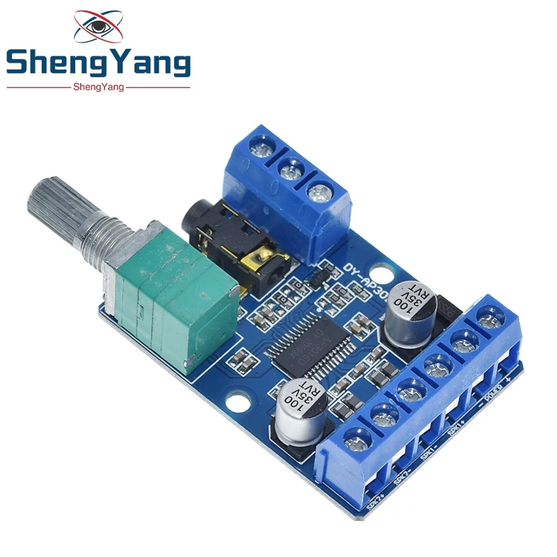 DY-AP3015 DC 8-24V 30W * 2 Class D Dual Channel High Power Stereo Digital Amplifier Board with Adjustable Volume Potentiometer |