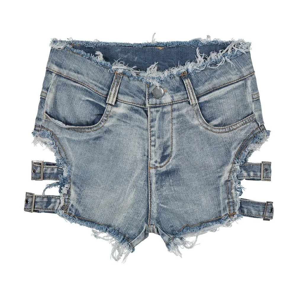 Hot Shorts Sexy High Waist Bandage Letter Women Denim Hole Jean Shorts Sexy Club DJ Dance Shorts New  jean shorts women summer