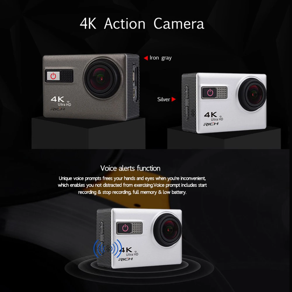 Ультра HD Экшн-камера F68 F68R 4K 24FPS Novatek 96660 для SONY IMX078 объектив дистанционного управления Wifi go Водонепроницаемая 30m pro спортивная камера