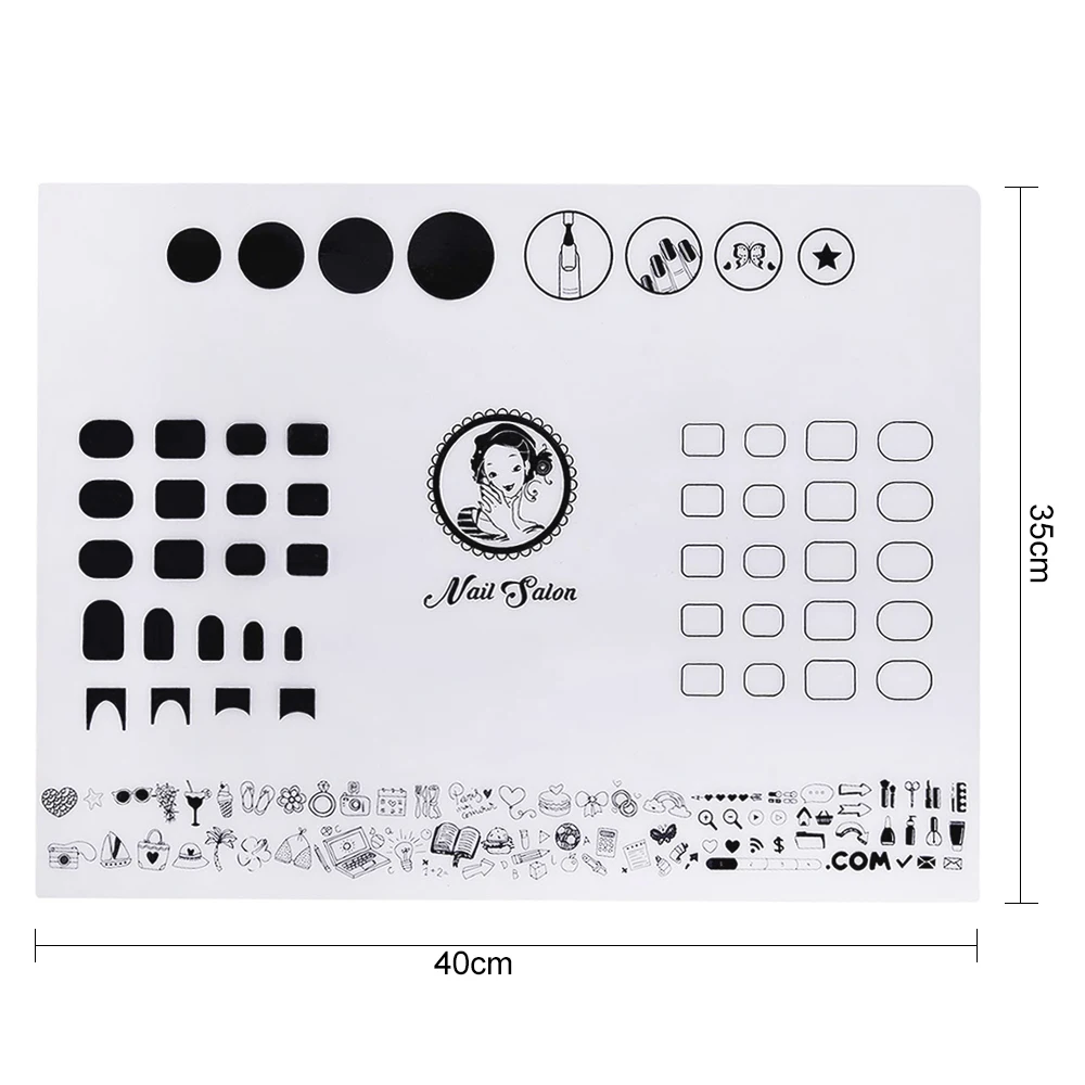 

Nail Art Silicone Mat Foldable Washable Table Pad Nail Practice Workspace Design Plate Gel Nail Polish Practice Manicure Tools