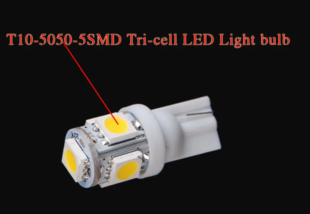 10 шт. T10 5050 5SMD 5 SMD теплый белый светодиодный автомобиль клиновая лампа света лампы