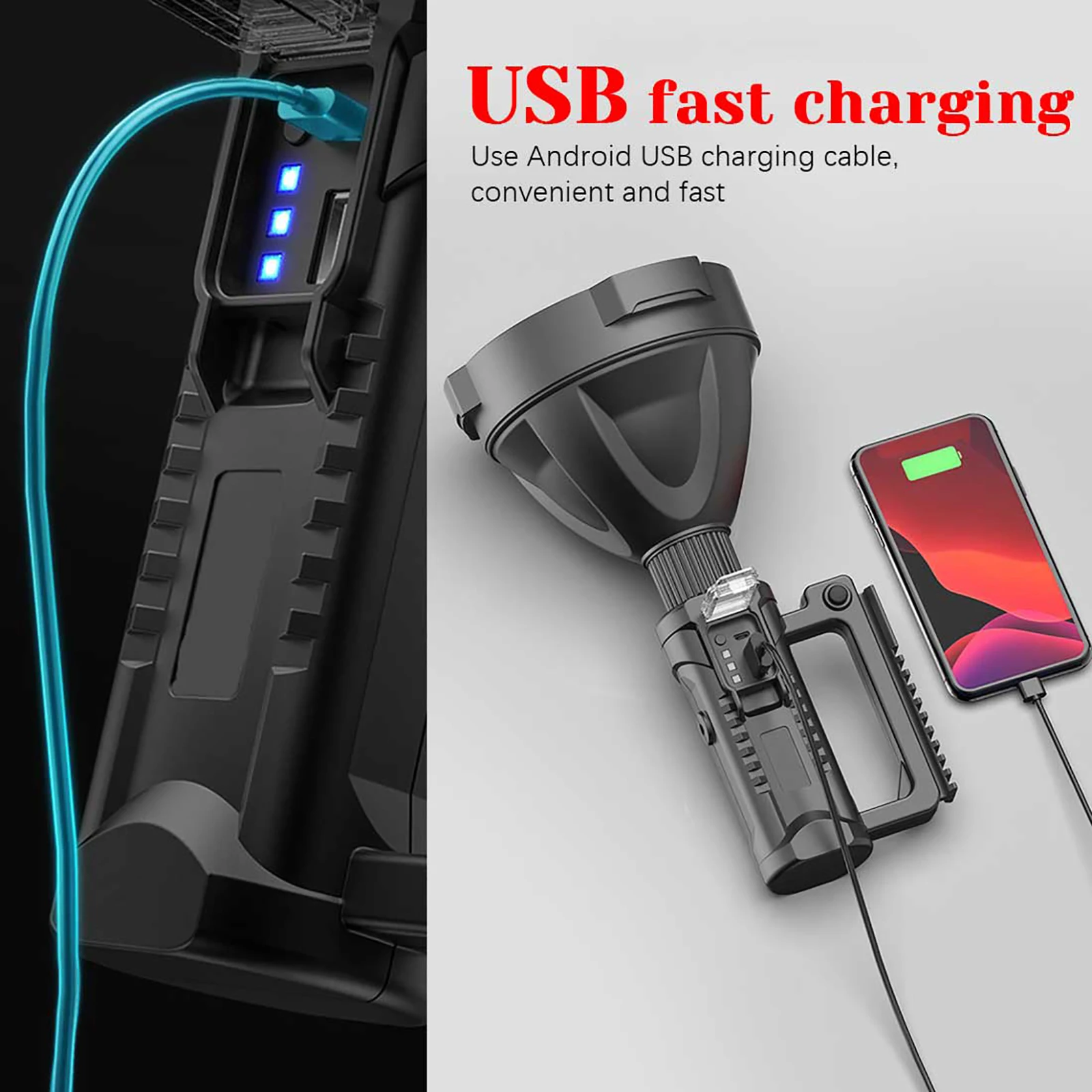 Мощный светодиодный фонарик P50 портативный прожектор с зарядкой от USB
