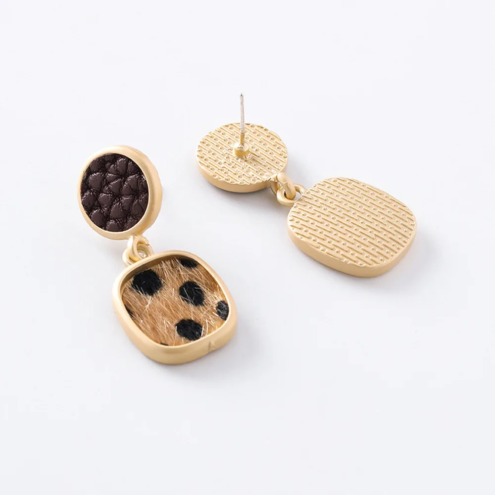 Женские серьги-капельки с леопардовым принтом овальные серьги в Корейском стиле