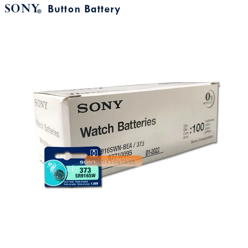 15 шт. Sony 100% оригинал 373 SR916SW 916 SR916 батарея для часов кнопочная монетница Сделано в
