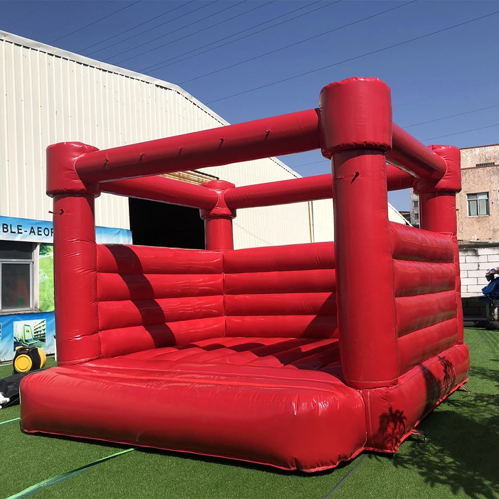 

10/13/15 FT PVC Inflatable Wedding red Bounce Castle Jumping Bed Bouncy House jumper white bounce house For Fun Inside Outdoor