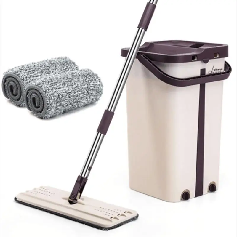 

Magic Cleaning Mops Free Hand Spin Cleaning Microfiber Mop with Bucket Flat Squeeze Spray Home Kitchen Floor Clean Tools