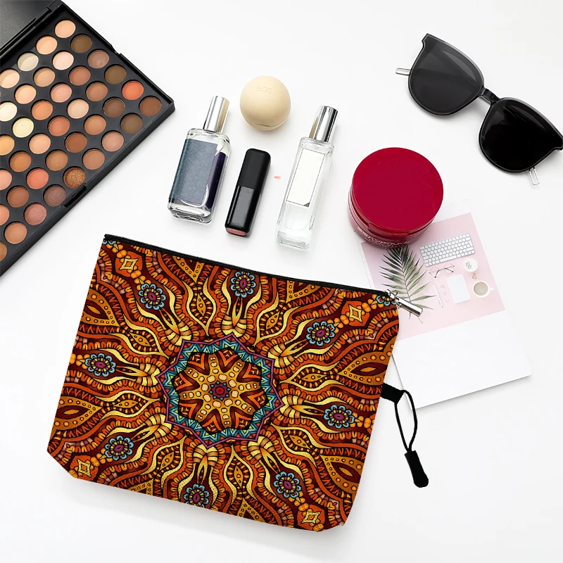 

Mandala Floral Makeup Bag With Printing Pattern Portable Organizer Bag Pouches For Travel Bags Pouch Women's Cosmetic Bag