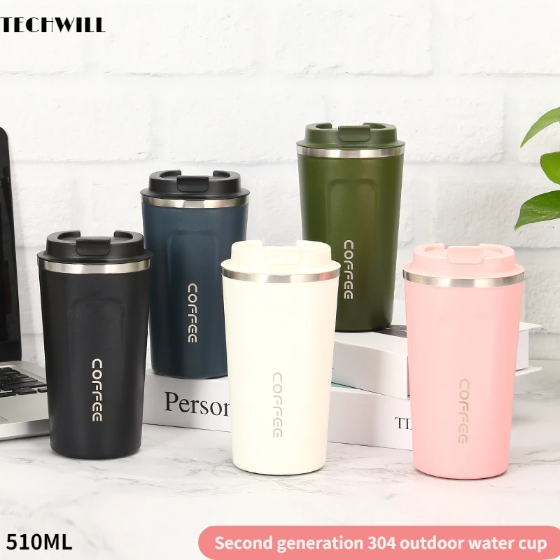 

380/510 мл уличные кофейные термокружки, кофейные кружки, чашка из нержавеющей стали, чашка для путешествий, кемпинга, воды, чашка большой емкос...