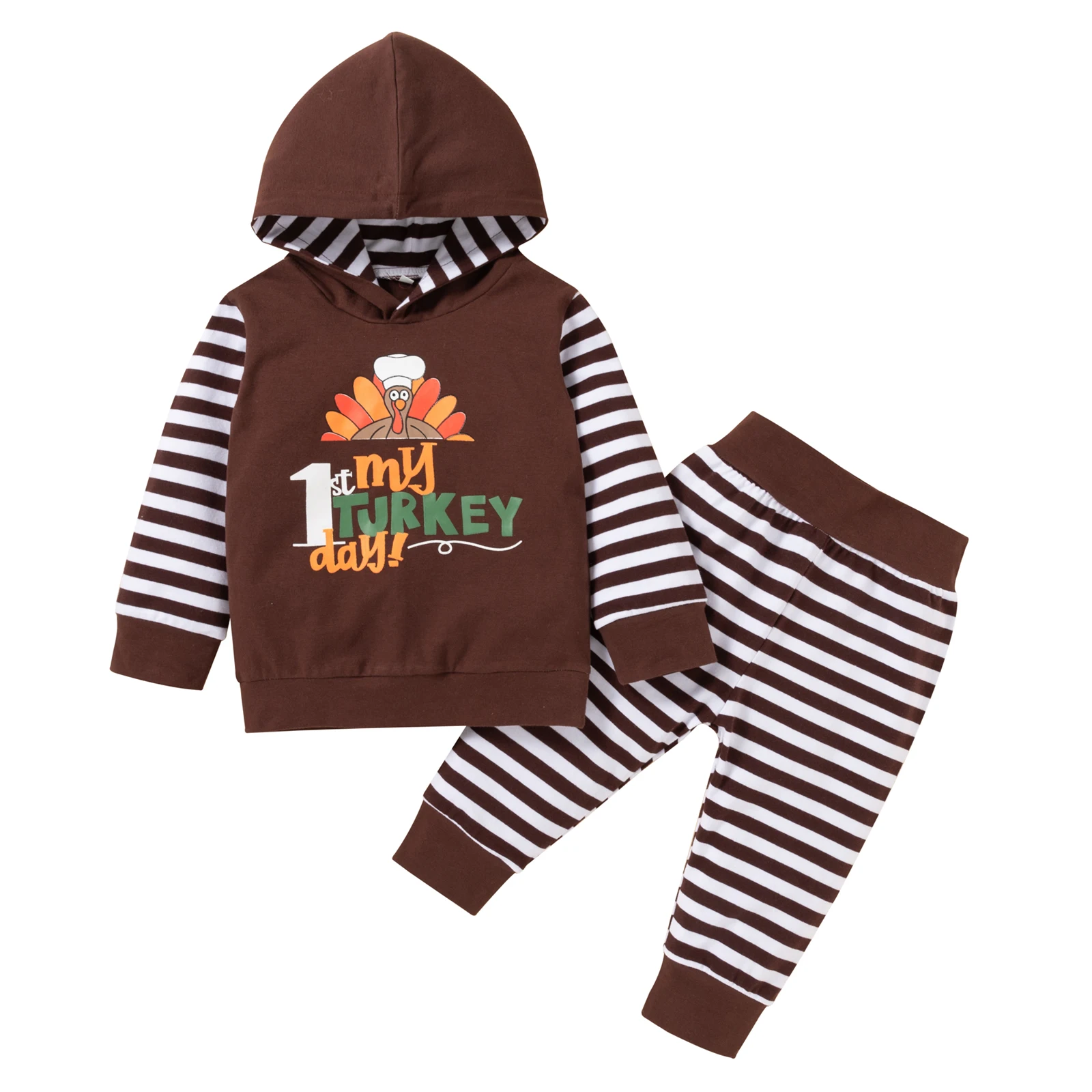 Комплект одежды для маленьких мальчиков и девочек 0-24 месяцев топ с капюшоном