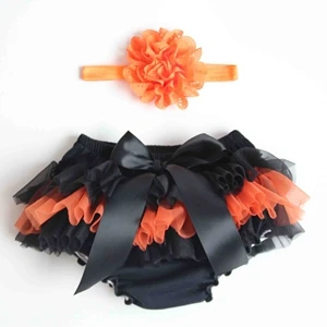 Baby Cotton Chiffon Ruffle Bloomers Toddler Newborn Shorts Baby Summer cute Flower Cover fashion Diaper Clothing - Цвет: Оранжевый