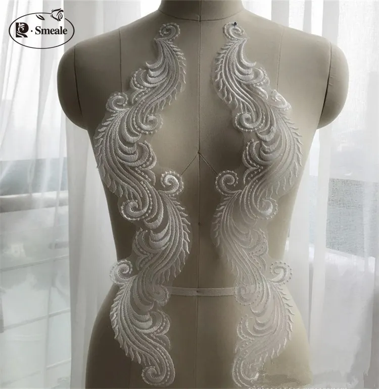 2 пары новинка кружевное свадебное платье с вышивкой Феникса украшение DIY