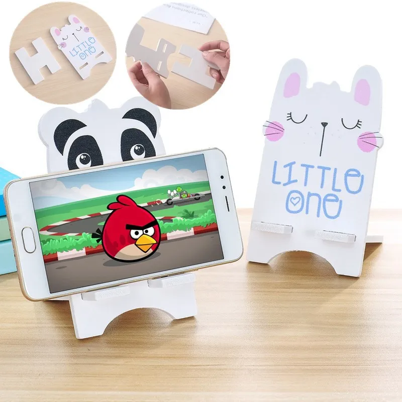 

Wooden Phone Holder Cute Desk Cartoon Bracket Lazy Tablet Stand For iPad IPhone Samsung Xiaomi Universal Cheap Wholesale Sales