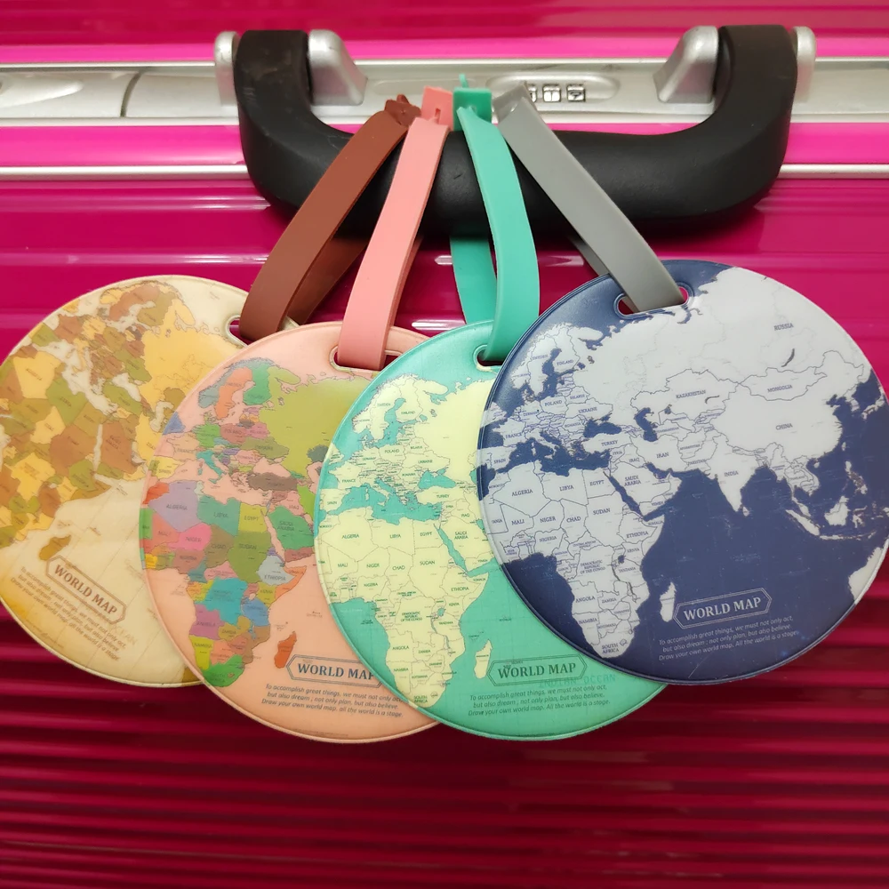 Модная бирка для чемодана с картой мира Женские аксессуары путешествий багажа из