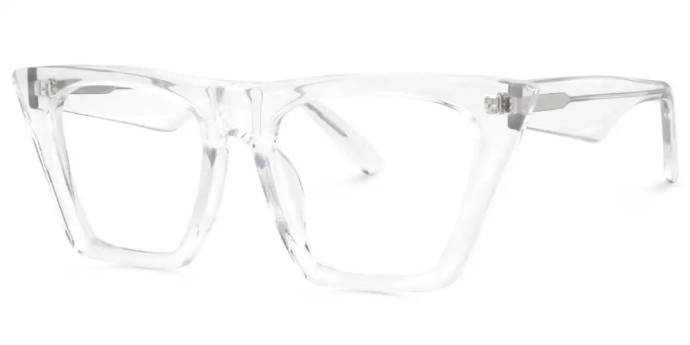 FP0662-02 White Zeelool Stylish Acetate Cat Eye Glasses Frame for Women with Non-prescription Clear Lens Cecile FP0662 - Цвет оправы: FP0662-02 White