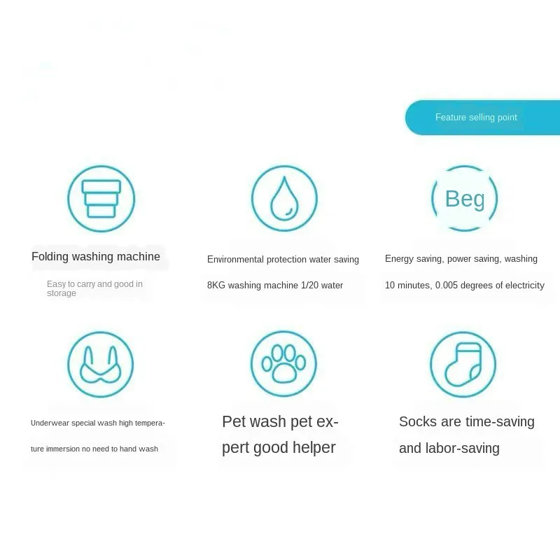 110V 220V электрический мини бытовая стиральная машина Складная бочка Портативный с