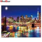 Нью-Йорк 3d diy алмазная живопись Набор для вышивания крестиком Алмазный вышитый ночной мост дома Ландшафтная мозаика с бриллиантами изображение WHH