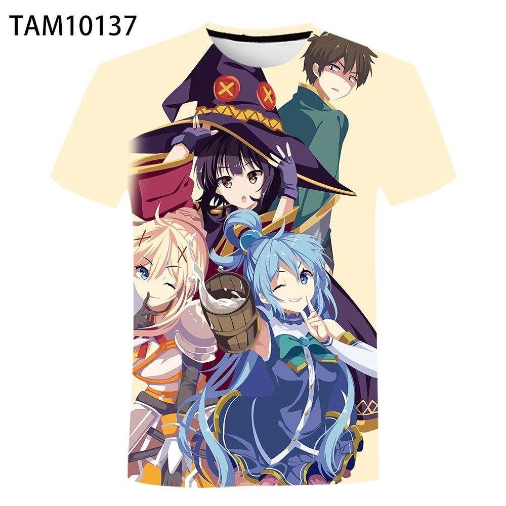 Новый стиль в Европе и Америке Konosuba мужские женские 3D цифровые печатные футболки