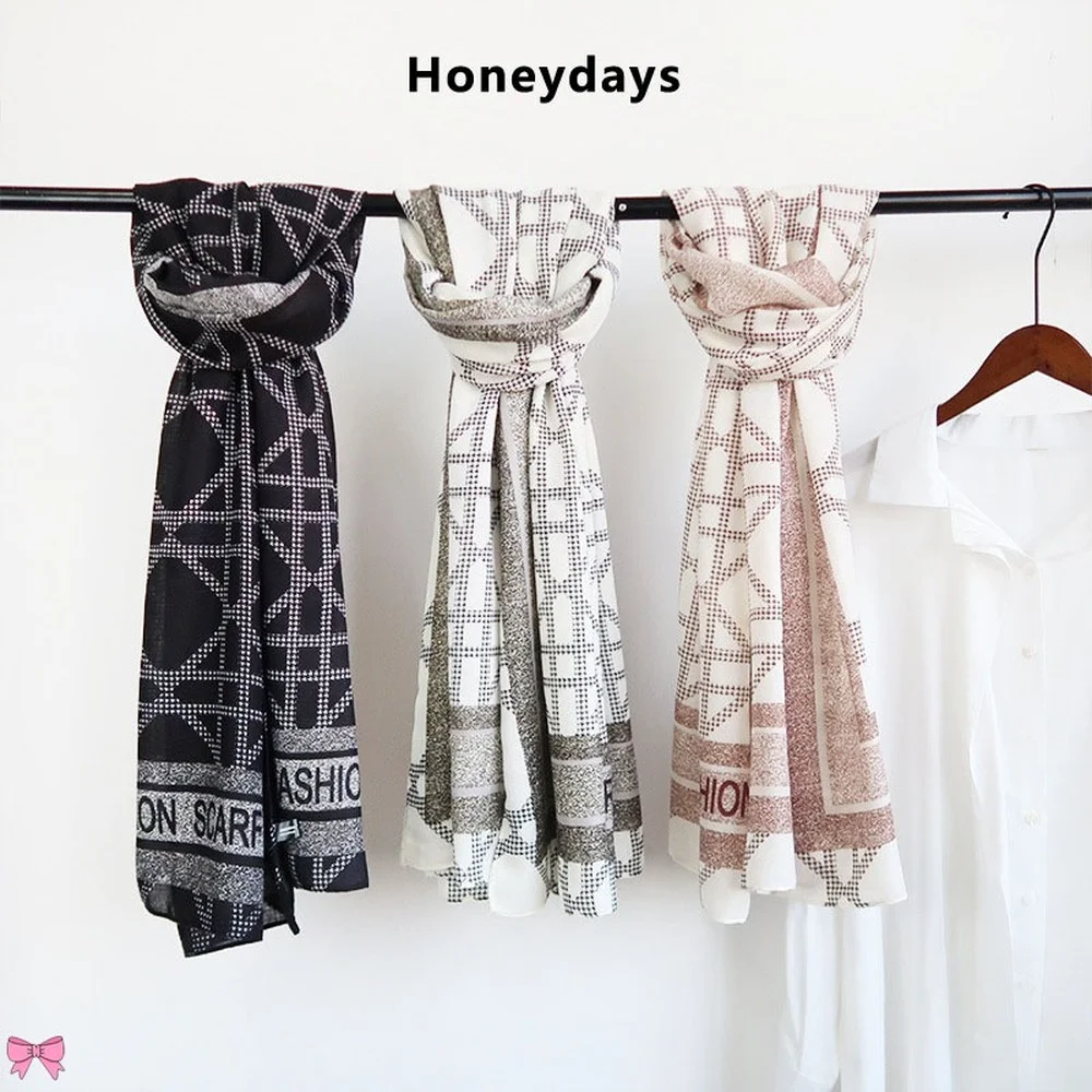 

Luxury Brand Plaid Print Long Scarf Travel Warm Shawl Linen Scarfs Female Beach Sunscreen Pareo Scarves Send Free Scarf Buckle