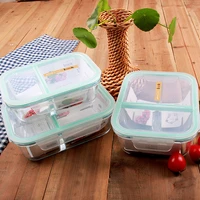 fully separated insulated lunch box lunch box microwave oven lunch box glass preservation box fresh bowl sealed box