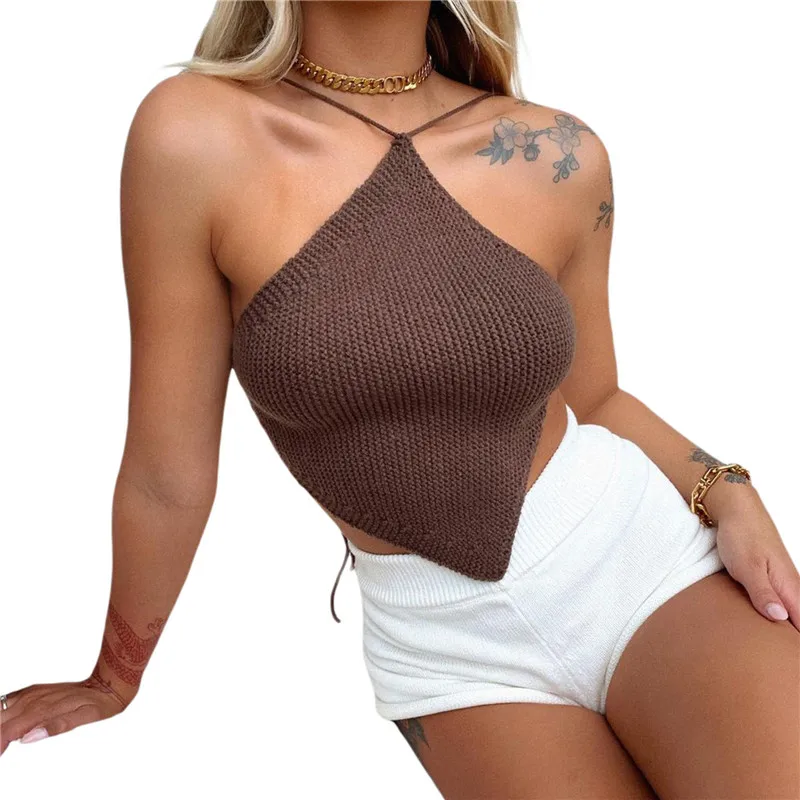 Летняя женская сексуальная нагрудная одежда Однотонный женский топ на шнуровке