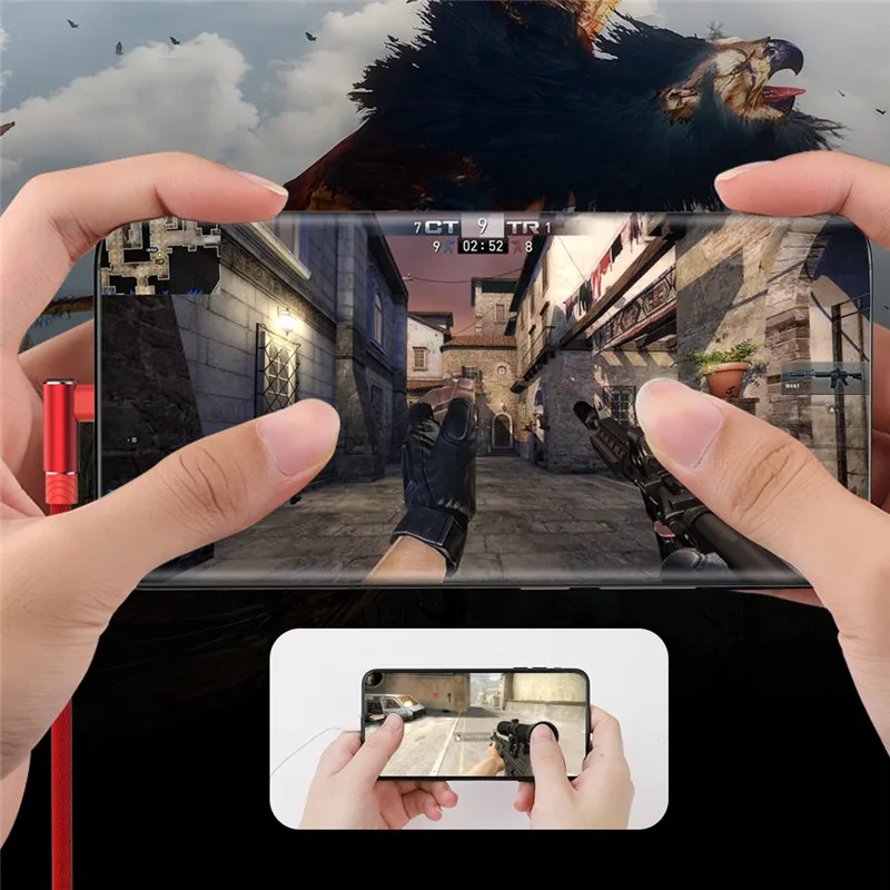 USB кабель Type C для быстрой зарядки 1 м 2 3 90 градусов Samsung S10 S9 Plus Xiaomi mi 9 8 huawei P30 Pro