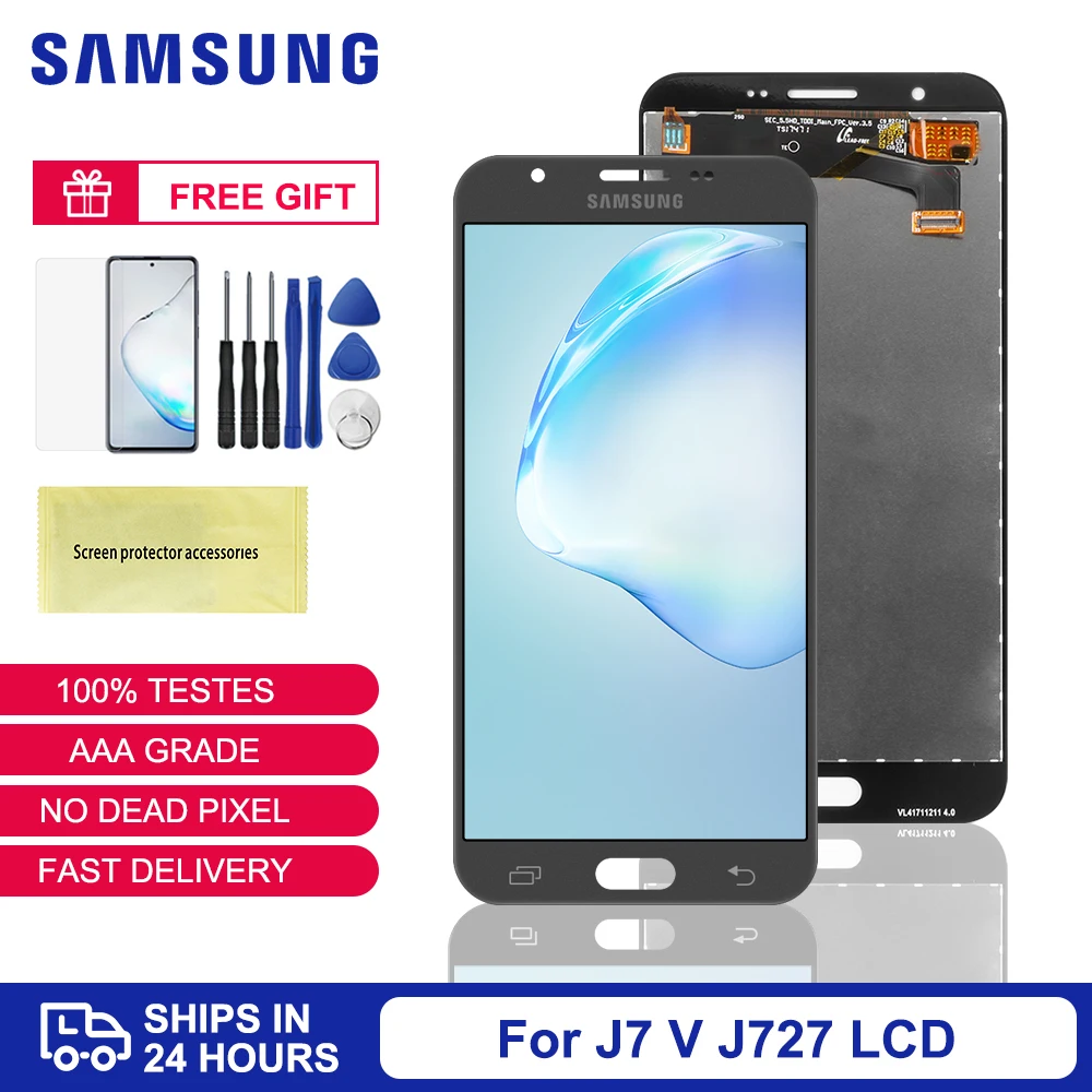 

Оригинальный дисплей 5,5 ''для Samsung Galaxy J7 V J727 LCD J727V J727P, ЖК-дисплей с сенсорным экраном и дигитайзером в сборе, замена