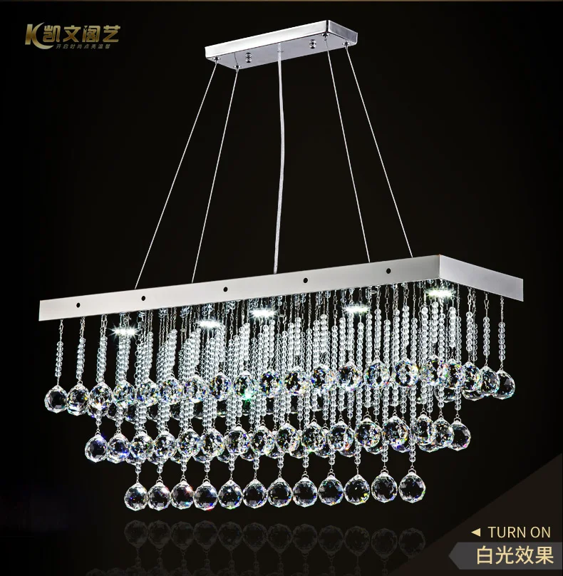 Ресторан свет хрустальная люстра прямоугольная лампа светодиодный гостиная