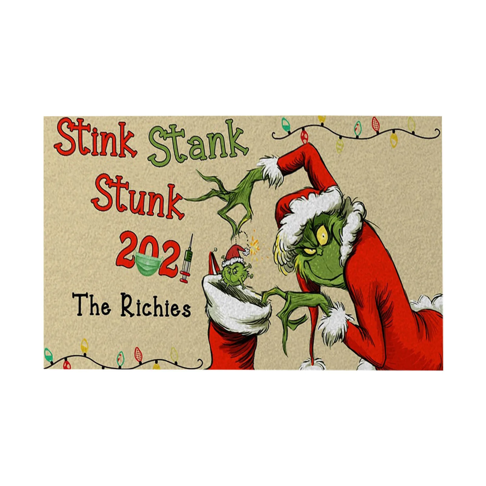 Рождественский коврик Grinch на заказ 40x60 см домашний входной противоскользящий