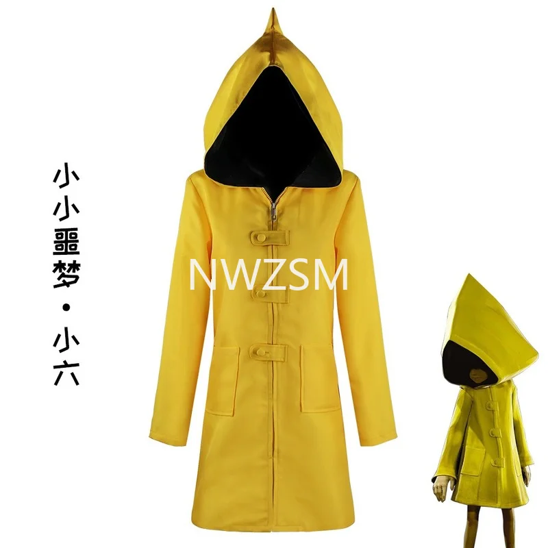

Game Little Nightmares Six Cosplay Costume Yellow Hooded Jacket Coat Overcoat Women Halloween Christmas Dress