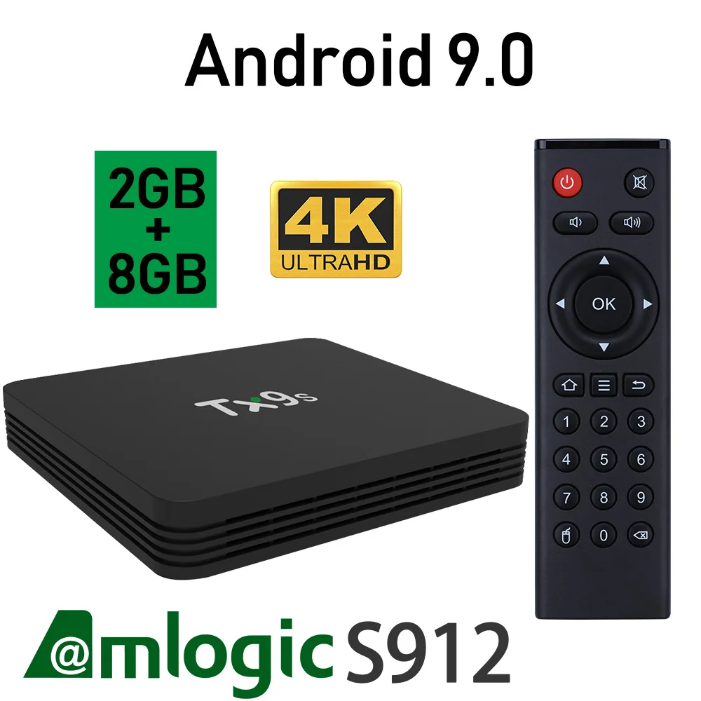 ТВ приставка TX9S Android 9 0 Amlogic S912 Netflix Youtube 4K IP TV Google голосовой помощник медиаплеер