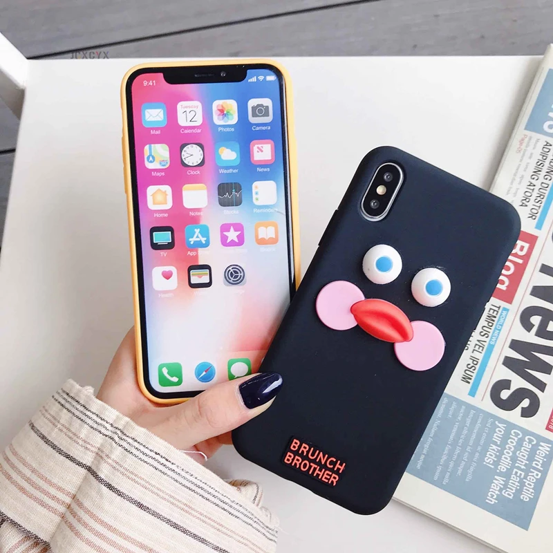 Роскошный милый силиконовый чехол dudu duck в Корейском стиле для телефонов iphone X XR XS