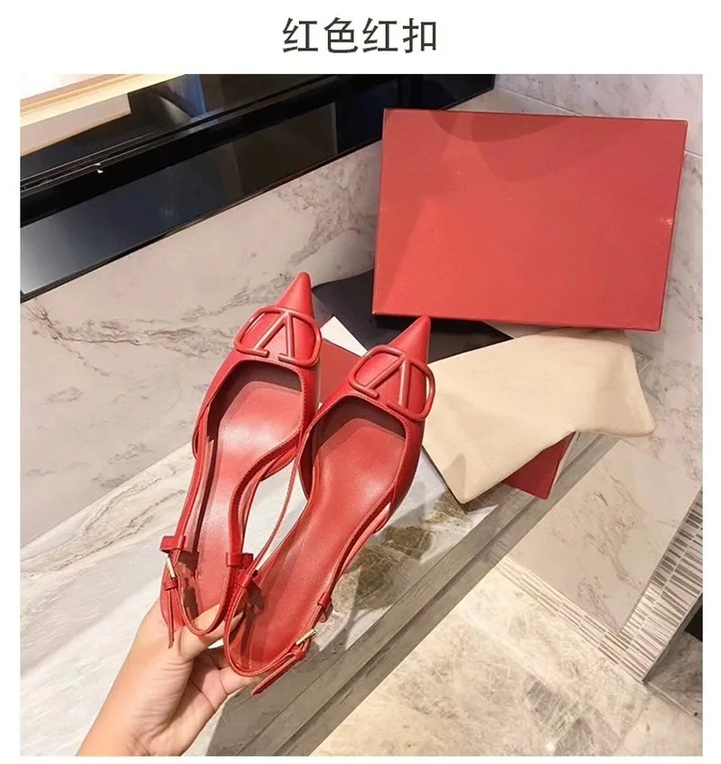 

women's shoes tip shallow mouth tied with water drill French sexy heels high heels character women shoes v logo brand sandals
