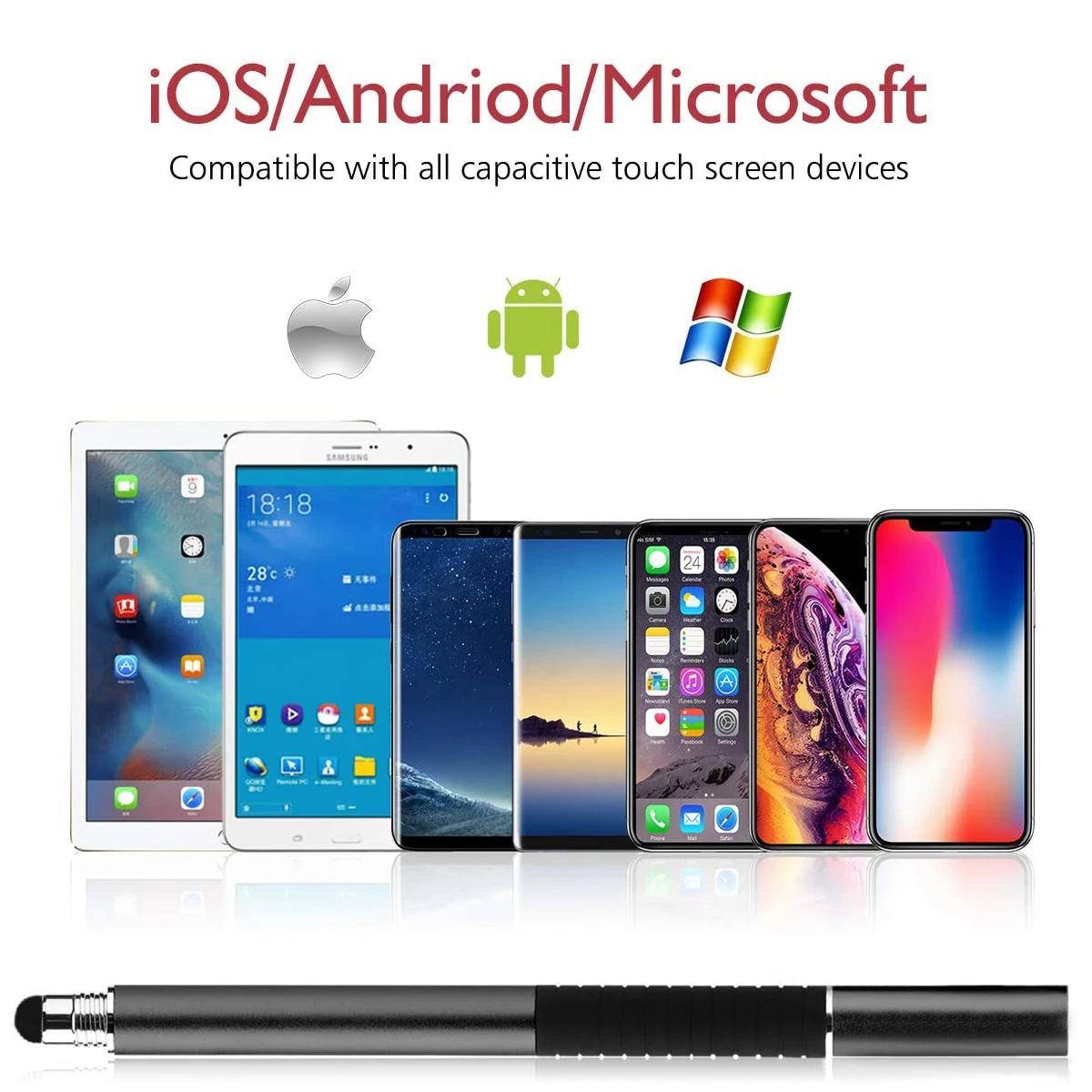 Стилус Untoom для сенсорного экрана iPad Pro 2 в 1 Универсальный емкостный стилус ручка