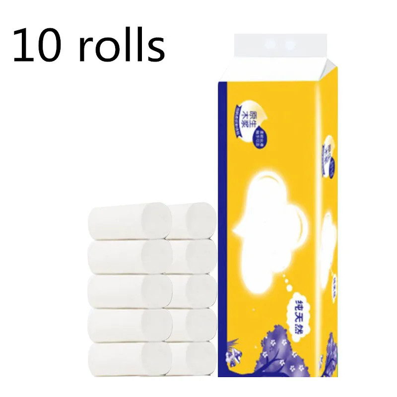 10 рулонов мягкая туалетная бумага салфетки 3-слойная Бытовая рулонная без