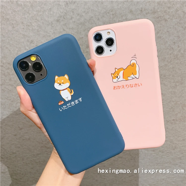 Карамельный цвет милый улыбающийся Шиба ину чехол для телефона iphone 11promax XS Max X XR 8 7